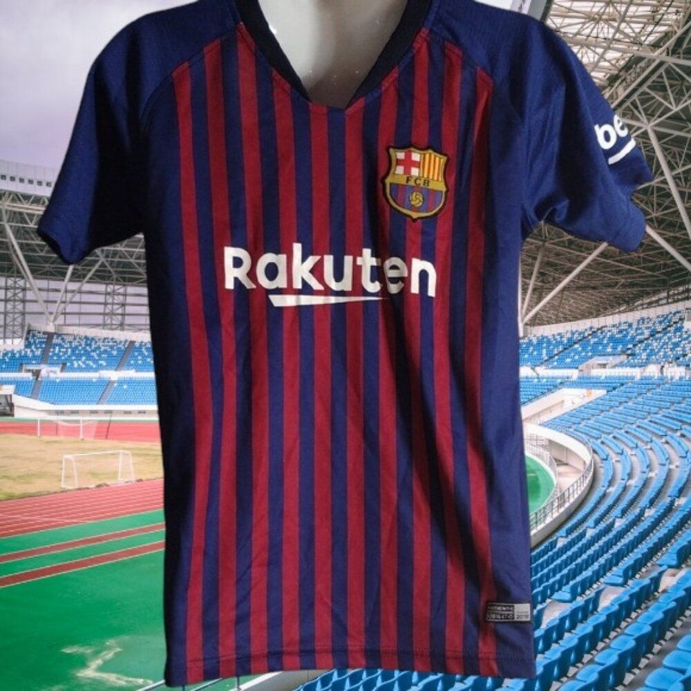 Dri Fit Authentic Official FC Barcelona 2018/19 Home Jersey Messi Soccer Shirt